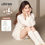 ubras【虞书欣同款】兔绒绒开襟家居服套装厚款女加绒睡衣冬季女 【长袖短裤套装】纯白色 L