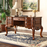 匠莱艺美式乡村书桌欧式实木电脑桌书法桌写字桌椅组合复古书房书台家用 1.2米书桌/120*65*80CM