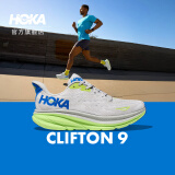 HOKA ONE ONE【李现同款】男款冬季克利夫顿9跑步鞋CLIFTON 9 C9缓震轻量透气 星尘灰/钴蓝色 42.5