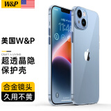 W&P【美国】适用苹果14手机壳 iPhone14保护套超薄透明硬壳金属镜头全包防摔男女款wp 苹果14【高透蓝】金属镜头·6.1英寸&