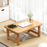 妙巧楠竹折叠炕桌床上电脑桌学习矮桌榻榻米茶几茶桌飘窗写字桌小桌子 【免安装】原色80*40*40折叠桌