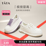 他她（TATA）厚底板鞋女松糕小白鞋商场2024春季DWBX1AM4