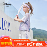 迪士尼（DISNEY）童装儿童女童速干短袖套装T恤运动中裤两件套24夏DB321UE28蓝130