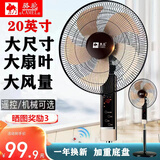 骆驼（CAMEL）2026年电风扇落地扇家用立式台式遥控扇学生风扇工业强力大风扇智能客厅电风扇摇头风扇定时电风扇 骆驼落地/21寸金色【遥控款-铝叶7叶】4档 升级3米延长线+螺丝刀