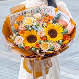 百花馆情人节鲜花向日葵真花束玫瑰花生日礼物送老师女友同城配送小时达 青春如歌|dyh79