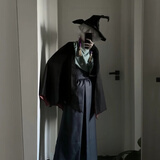 华可光遇cos服君悦sky光遇游戏周边预言季巫师古风cosplay装武士裤 全套衣服+面罩假发+帽子+斗篷+鞋（备注） XL