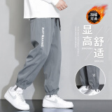 猫霓裤子男秋冬季潮流宽松束脚工装裤冬天加绒加厚九分运动休闲卫长裤 深灰【主图款】 XL【建议体重115-145斤左右】