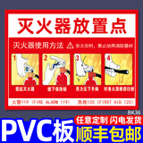 玖纹豹消防安全警示标识牌定制严禁烟火警示牌贴纸工地车间安全生产标牌 灭火器放置点PVC 30x40cm