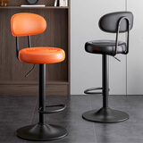 唐辑吧台椅高脚凳酒吧椅家用简约升降椅子商用收银前台转椅 高款黑色