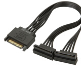 尘土 SATA主板电源线 台式主机机箱显卡电源线 电脑连接固态机械硬盘 大4pin转15pin转接头供电转换线 15PinSATA公转母一分二【上弯】 0.2米