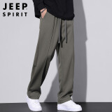 JEEP SPIRIT吉普休闲裤男春夏季韩版阔腿裤子男士垂感直筒裤 橄榄绿 M
