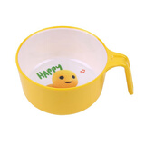 五和（WUHE）辅食碗儿童餐具宝宝吃饭碗卡通带手柄婴幼儿碗耐树脂食品级防烫 奶龙单柄碗400ml