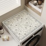 滚筒洗衣机盖垫台面保护垫法式防晒防水防尘罩冰箱盖布床头柜垫子 复古花丛 60*65cm【洗衣机单开门冰箱】