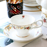 品来运陶瓷茶杯欧式骨瓷咖啡杯套装下午茶具创意英式红茶杯田园风情水杯 富士山风情杯碟+勺