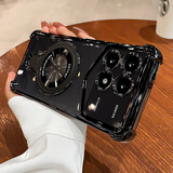 贝洛米 高级感透明磁吸支架适用红米k70手机壳新款k70至尊版镜头K80全包防摔小米k60至尊K90promax保护套 【深空黑】金属支架 气囊防摔 红米K70