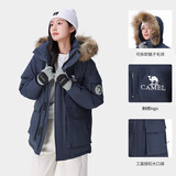 骆驼（CAMEL）女装【王俊凯同款】羽绒服户外极寒派克工装拒水羽绒外套男女
