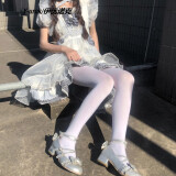 画崇高个子伪娘加大白色女装连裤袜子190超长打底春秋款JK丝袜 白色(连裤袜)保密发货 特大码适合185高(200斤内穿)