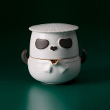 万仟堂（Edenus）茶杯高档  熊猫大侠快客杯茶具一壶一杯旅行办公 羊脂白釉 专享