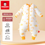 巴布豆婴儿睡袋秋冬恒温纯棉儿童分腿式睡袋冬季加厚豆豆绒宝宝防踢被子 丰收【厚夹棉240g/建议0-15°】 110(适合身高100-120cm/4-6岁】