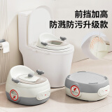 日康（rikang）儿童马桶 宝宝坐便器便盆加高前挡 PU软垫三合一功能 灰色X2004-8