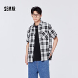 森马（Semir）短袖衬衫男夏季经典格纹通勤风时尚101322104103