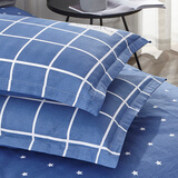 云瑾纯棉枕套一对装2只 全棉印花枕头套 单人双人居家枕芯套 星语星辰蓝 一对装/成人48*74cm