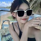 北彻（BRCZRO）墨镜女款偏光太阳镜男士眼镜防强光防紫外线明星达人街拍开车旅行 623白框黑灰片（偏光款）