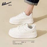回力女鞋小白鞋女2025春夏季新款韩版百搭休闲厚底增高运动潮板鞋子女 米白 38