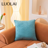 罗莱（LUOLAI）抱枕靠垫含芯 现代低奢靠枕沙发床头座椅腰枕可拆洗 流星淡湖蓝