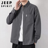 JEEP SPIRIT吉普衬衫男长袖休闲外套男装秋冬季衬衣男士纯棉潮流衣服
