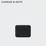 CHARLES&KEITHCK6-50680926包包女包菱格迷你卡包钱包 Black黑色 6个