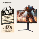 LG 27英寸2K高清原生180HZ超频200HZ电竞显示器 LGD原厂模组G-Sync满血版HDR1ms灰阶响应 27GS75Q