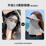 目丸防晒面罩全脸防晒口罩脸罩防紫外线户外透气遮阳脸基尼大帽檐太阳 气质灰+气质灰-护颈款 均码