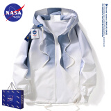 NASA BASE官方潮牌联名外套男女款春夏季青少年渐变防晒衣服大码皮肤衣夹克 23309灰色（春秋款） XL（建议120-135斤）
