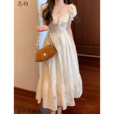 恋的连衣裙夏季法式2026新款学生小个子长裙女生衣服潮流气质夏天裙子 杏色 均码 (可备注码数)