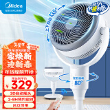 美的（Midea）电风扇 空气循环扇家用立式遥控落地扇涡轮换气扇循环对流3D摇头电扇轻音低噪大风力节能风扇 GAG24JR【旗舰单品 3D摇头】