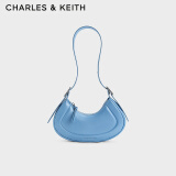 CHARLES&KEITH长肩带豌豆包新月包单肩腋下包包女包生日礼物CK2-20271258 Blue蓝色 S