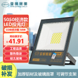 亚明照明 LED投光灯户外防水投射灯 室外工业照明灯 5050经济款 50W 1台价