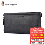 暇步士（Hush Puppies）手拿包男真皮手抓包头层纯牛皮手包男士夹包大容量钱包信封包男包 黑色双色纹