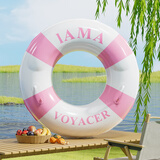 适美佳成人游泳圈加大加厚网红腋下圈泳圈男女戏水装备充气浮圈配打气筒 带拉手双气囊粉90#承重100-160斤