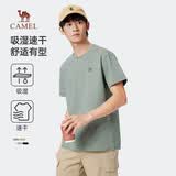 骆驼（CAMEL）情侣休闲T恤男女士透气户外运动圆领印花百搭短袖夏季M13BZ00103