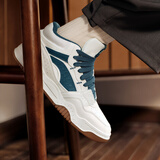 李宁月白hi丨减震板鞋休闲鞋男鞋春夏季小白鞋回弹中帮运动时尚鞋 云雾白/青山黛-1 42