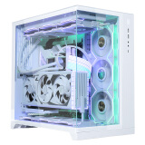 LIANLI联力包豪斯O11D全视版纯白色EATX电脑无立柱海景房机箱 双面超白玻璃/四面风道/三面水冷位/Type-C