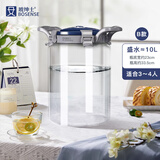 玻绅士水桶纯净水桶饮水机桶家用玻璃水桶储水用纯净水桶大容量功夫茶储 带硅胶软管【B款3-4人使用】10L
