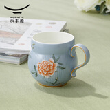 永丰源国瓷永丰源月亮时光 茶杯陶瓷马克杯家用 水杯办公室喝茶杯  310ml 黛灰色