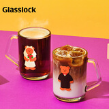 Glasslock&wigglewiggle联名玻璃杯卡通杯子咖啡牛奶杯男女水杯350ml 2件套