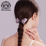 Royal sasa皇家莎莎蝴蝶结发夹头饰日韩国版发卡横夹人造水晶马尾夹发饰 迷人紫