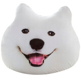 蜗牛卷3D哈士奇狗头抱枕公仔玩偶毛绒玩具创意二哈抱睡搞怪枕送女孩礼物 萨摩耶 50厘米