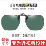 BYZA近视墨镜偏光夹片式专用偏光太阳镜防紫外线男开车钓鱼上翻滑雪镜 大框墨绿