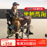 连球钓椅全套多功能钓鱼椅全地形欧式躺椅折叠凳骑士野钓便携座椅渔具 C19背包款免安装带全套配件杯架